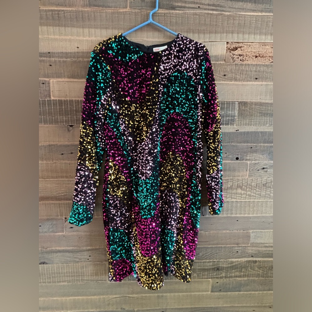 Intempo Sequin Dress Mini Multicolor Size 1X